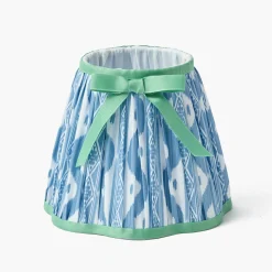 Lampshades<Mrs. Alice Blue & Green Ikat Bow Lampshade (18cm)