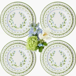 Crockery Sets<Mrs. Alice Blue & Green Josephine Garland Dinner & Starter Plates (Set of 8)