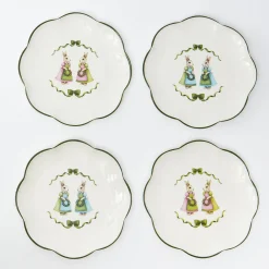 Dinner Plates | Crockery Sets<Mrs. Alice Blue & Pink Cottontail Bunny Dinner Plates (Set of 4)