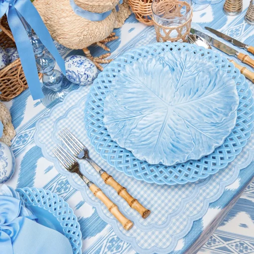 Summer Crockery | Dinner Plates<Mrs. Alice Blue Basketweave Dinner Plates (Set of 4)