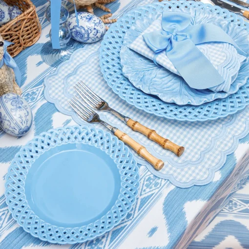 Summer Crockery | Starter Plates<Mrs. Alice Blue Basketweave Starter Plates (Set of 4)