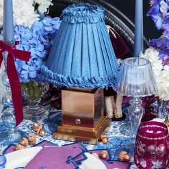 Lampshades<Mrs. Alice Blue Frilled Silk Lampshade (18cm)