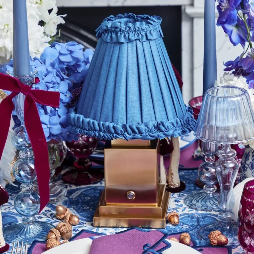 Lampshades<Mrs. Alice Blue Frilled Silk Lampshade (18cm)