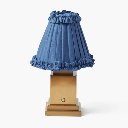 Lampshades<Mrs. Alice Blue Frilled Silk Lampshade (18cm)