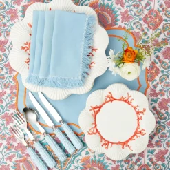 Napkins | Mrs. Alice Monogram<Mrs. Alice Blue Fringe Napkins (Set of 4)