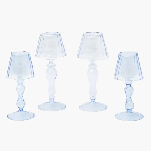 Summer Candleware | Candle Holders<Mrs. Alice Blue Glass Lantern Tea Light Holder Set