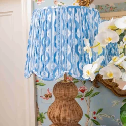 Lampshades<Mrs. Alice Blue Ikat Deep Scalloped Lampshade (40cm)