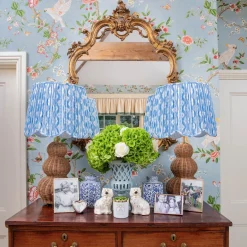 Lampshades<Mrs. Alice Blue Ikat Deep Scalloped Lampshade (40cm)