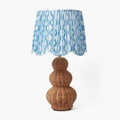 Lampshades<Mrs. Alice Blue Ikat Deep Scalloped Lampshade (40cm)