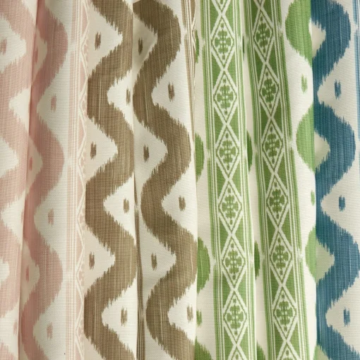 Serena Fresson Fabrics<Mrs. Alice Blue Ikat Stripe Fabric