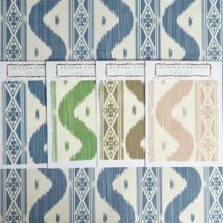 Serena Fresson Fabrics<Mrs. Alice Blue Ikat Stripe Fabric