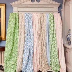 Serena Fresson Fabrics<Mrs. Alice Blue Ikat Stripe Fabric