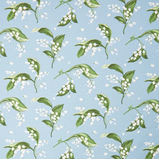 Serena Fresson Fabrics<Mrs. Alice Blue Lily of the Valley Fabric