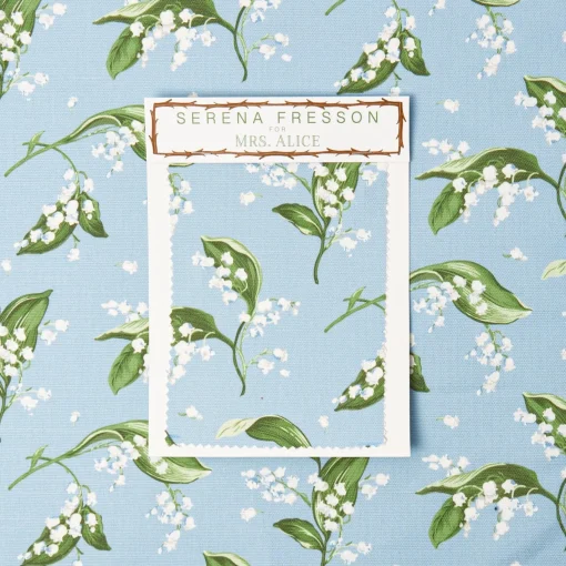 Serena Fresson Fabrics<Mrs. Alice Blue Lily of the Valley Fabric