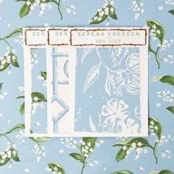 Serena Fresson Fabrics<Mrs. Alice Blue Lily of the Valley Fabric