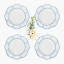 Starter Plates | Crockery Sets<Mrs. Alice Blue Melamine Bamboo Starter Plates (Set of 4)
