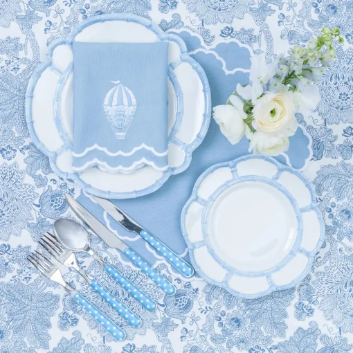 Starter Plates | Crockery Sets<Mrs. Alice Blue Melamine Bamboo Starter Plates (Set of 4)