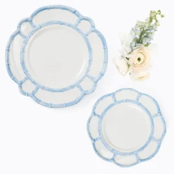 Starter Plates | Crockery Sets<Mrs. Alice Blue Melamine Bamboo Starter Plates (Set of 4)