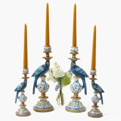 Summer Candleware | Candles<Mrs. Alice Blue Parrot Candle Holder Set