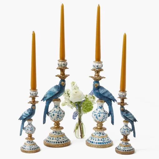 Summer Candleware | Candles<Mrs. Alice Blue Parrot Candle Holder Set