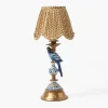 Rechargeable Table Lamps | Summer Lighting<Mrs. Alice Blue Parrot Rechargeable Lamp with Caramel Lotus Deep Scalloped Shade (18cm)