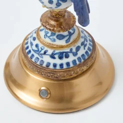 Rechargeable Table Lamps | Summer Lighting<Mrs. Alice Blue Parrot Rechargeable Lamp with Caramel Lotus Deep Scalloped Shade (18cm)