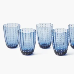 Summer Glassware | Glasses<Mrs. Alice Blue Speckle Water Glasses (Set of 6)