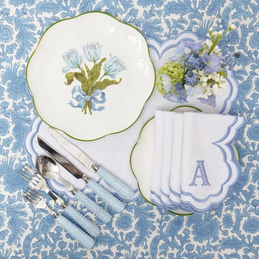 Summer Crockery | Dinner Plates<Mrs. Alice Blue Tulip Dinner Plate