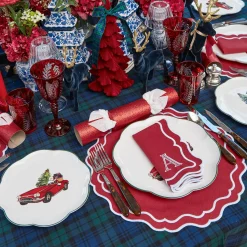 Glasses<Mrs. Alice Brigitte Red Garland Engraved Water Glass (Set of 4)
