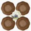 Summer Table Linen | Placemats<Mrs. Alice Brown Scalloped Rattan Charger Plates (Set of 4)