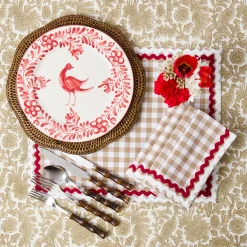 Summer Table Linen | Placemats<Mrs. Alice Brown Scalloped Rattan Charger Plates (Set of 4)