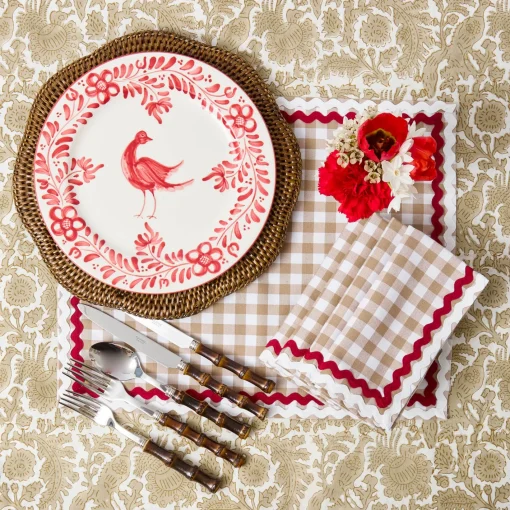 Summer Table Linen | Placemats<Mrs. Alice Brown Scalloped Rattan Charger Plates (Set of 4)