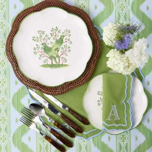 Summer Table Linen | Placemats<Mrs. Alice Brown Scalloped Rattan Charger Plates (Set of 4)