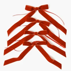 Napkin Rings & Bows<Mrs. Alice Burnt Orange Velvet Bows (Set of 4) - 20cm