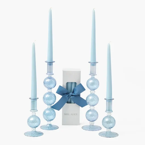 Summer Glassware | Summer Candleware<Mrs. Alice Camille Azure Candle Set (Blue)