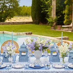 Summer Glassware | Summer Candleware<Mrs. Alice Camille Azure Candle Set (Blue)