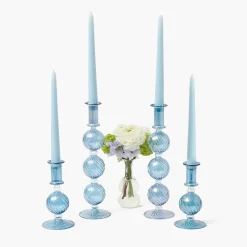 Summer Glassware | Summer Candleware<Mrs. Alice Camille Azure Candle Set (Blue)