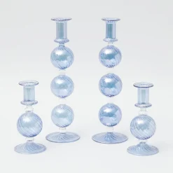 Summer Glassware | Summer Candleware<Mrs. Alice Camille Azure Candle Set (Blue)