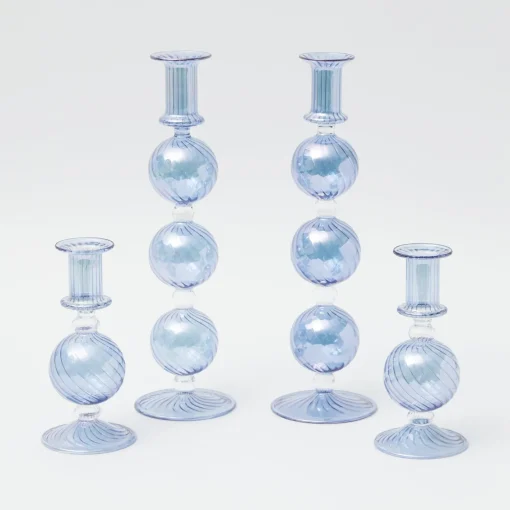 Summer Glassware | Summer Candleware<Mrs. Alice Camille Azure Candle Set (Blue)