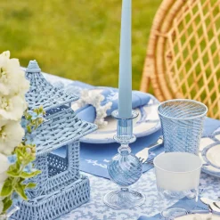 Summer Glassware | Summer Candleware<Mrs. Alice Camille Azure Candle Set (Blue)