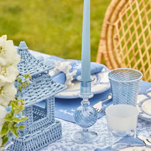 Summer Glassware | Summer Candleware<Mrs. Alice Camille Azure Candle Set (Blue)