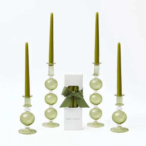 Candles | Candlescapes<Mrs. Alice Camille Olive Candle Set (Apple Green)