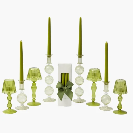 Candles | Candlescapes<Mrs. Alice Camille Olive Candlescape (Apple Green)