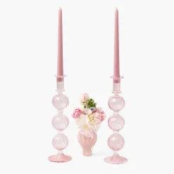 Summer Glassware | Summer Candleware<Mrs. Alice Camille Peony Candle Holder (Pair)