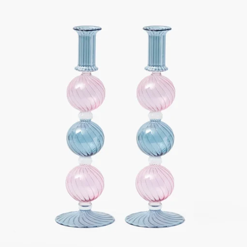 Candles | Candlescapes<Mrs. Alice Camille Pink & Blue Candlescape