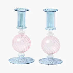 Candles | Candlescapes<Mrs. Alice Camille Pink & Blue Candlescape