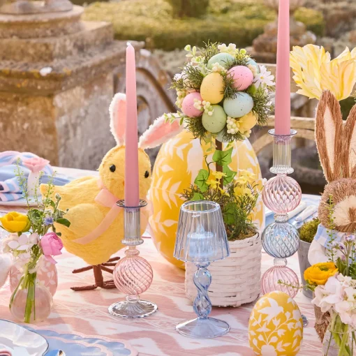 Candle Holders<Mrs. Alice Camille Pink & Blue Candle Holder (Pair)