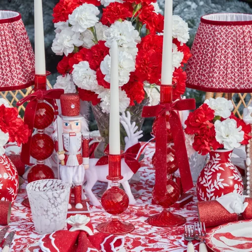 Candles | Candlescapes<Mrs. Alice Camille Red Ribboned Candlescape