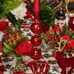 Candles | Candlescapes<Mrs. Alice Camille Red Ribboned Candlescape
