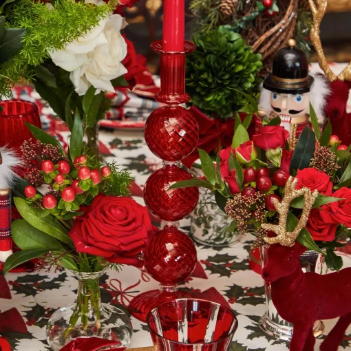 Candles | Candlescapes<Mrs. Alice Camille Red Ribboned Candlescape
